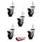 Service Caster 3 Inch Hooded Neoprene Rubber 1/2 Inch Threaded Stem Casters with Brakes SCC, 5PK SCC-TS03S310-NPRB-BC-B-121315-5 - alternate 2